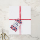 カスタム愛国的なアメリカ国旗の贈り物ラベル ギフトタグ (より糸付き)