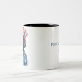 カスタム愛国的なアンクルサムブラックラブラドールマグ ツートーンマグカップ (中央)