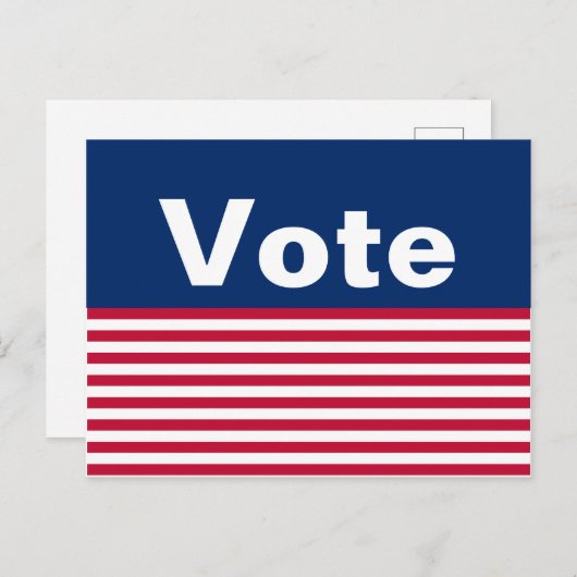 カスタム愛国的な赤と青の票用はがき ポストカード (正面/裏面)
