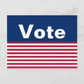 カスタム愛国的な赤と青の票用はがき ポストカード (正面)