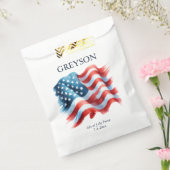 カスタム愛国的アメリカ国旗 フェイバーバッグ (封をした状態)