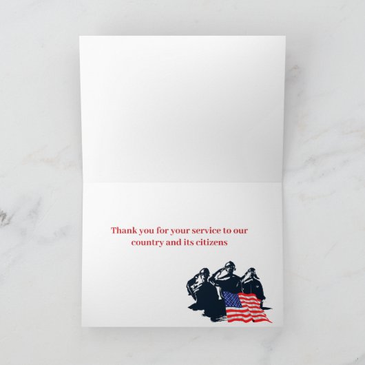 カスタム愛国的バレンタインデー軍隊兵士 シーズンカード (内部)