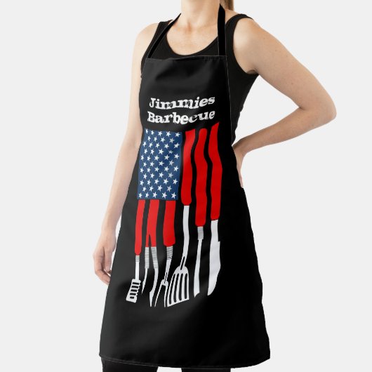 カスタム愛国的バーベキューとシェフ エプロン (インサイチュ)