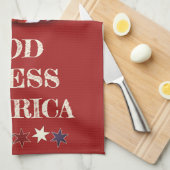 カスタム愛国的赤白青スターズバンティング キッチンタオル (四つ折り)