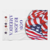 カスタム愛国的赤白青スターズバンティング キッチンタオル (横)