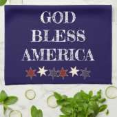 カスタム愛国的赤白青スターズバンティング キッチンタオル (折り畳み)