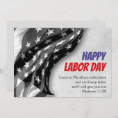 カスタム愛国米国国旗キリスト教労働デー シーズンカード (正面/裏面)