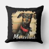 カスタム愛犬の猫の名前スタイリッシュ写真 クッション (正面)