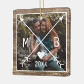 カスタム愛素朴ハート矢印2023 セラミックオーナメント (左)