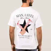 カスタム感じが好き女性のカーボーイバチェロレッテ Tシャツ (裏面)