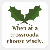 カスタム感動的引用文とグリーン離れシンプル スクエアシール (正面)