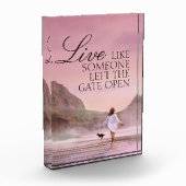 カスタム感動的引用文ビーチ フォトブロック (左)