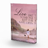 カスタム感動的引用文ビーチ フォトブロック (右)