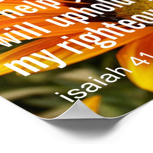 カスタム感動的聖聖句ひまわり ポスター (角)