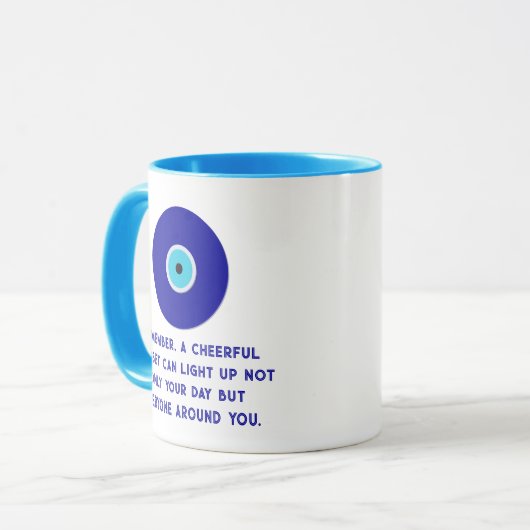 カスタム感動的青アイエナジー前向き マグカップ (正面左)