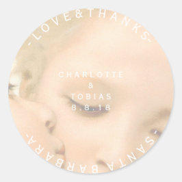 カスタム感謝していウェディングフォトデリケート白い甘い ラウンドシール