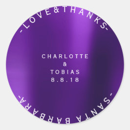 カスタム感謝していウェディングミニマル紫プラム ラウンドシール