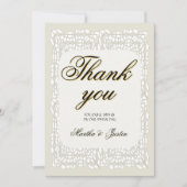 カスタム感謝していエレガントモダンは白いレースをカートに入れる サンキューカード (正面)