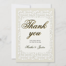 カスタム感謝していエレガントモダンは白いレースをカートに入れる サンキューカード