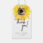 カスタム感謝していヒマワリ結婚の水色 ギフトタグ (裏面)