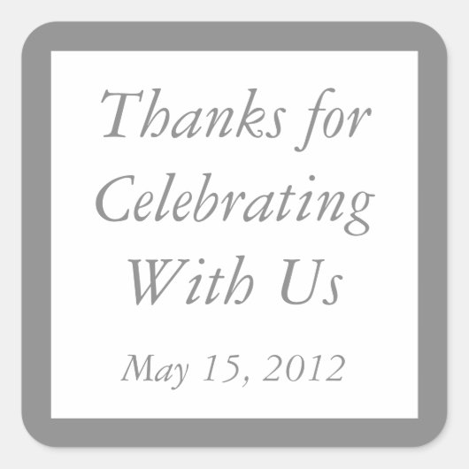 カスタム感謝のステッカーと好意ラベル スクエアシール (正面)