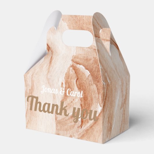 カスタム感謝の水結婚色ベージュバラ フェイバーボックス (正面サイド)