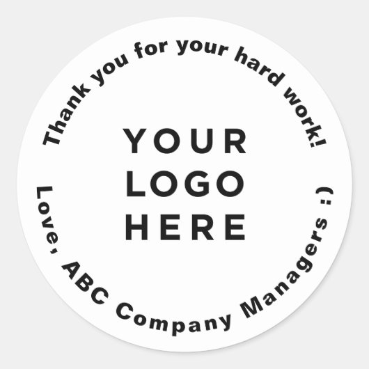カスタム感謝スタッフ感謝の日ギフト ラウンドシール (正面)