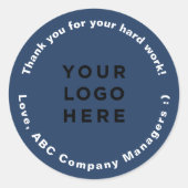 カスタム感謝スタッフ感謝の日ギフト ラウンドシール (正面)