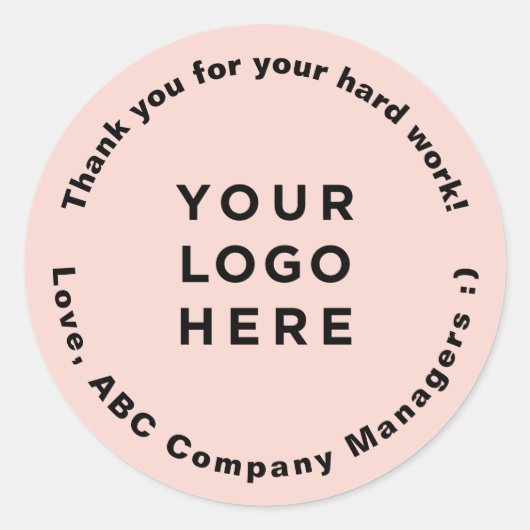 カスタム感謝スタッフ感謝の日ギフト ラウンドシール (正面)