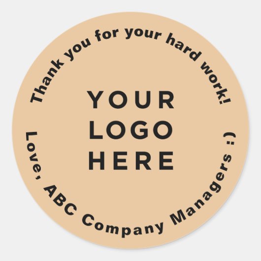 カスタム感謝スタッフ感謝の日ギフト ラウンドシール (正面)