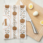 カスタム感謝型かぼちゃのフローラ皿タオル キッチンタオル (四つ折り)