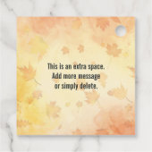 カスタム感謝祭のパーティー フェイバータグ (裏面)