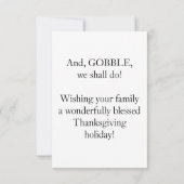 カスタム感謝祭の七面鳥の写真シーズンにゴーブル カード (裏面)