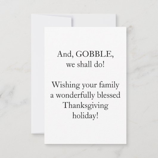 カスタム感謝祭の七面鳥の写真シーズンにゴーブル カード (裏面)