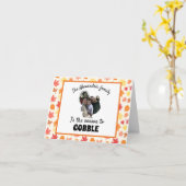 カスタム感謝祭の七面鳥の写真撮影シーズンにおしゃれに鳴く カード (黄色い花)