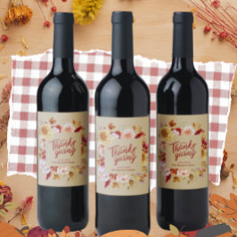 カスタム感謝祭の秋 ワインラベル