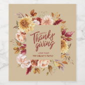 カスタム感謝祭の秋 ワインラベル (シングルラベル)