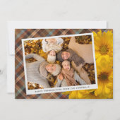 カスタム感謝祭グリーティングオンプレイドホリデーカード シーズンカード (正面)