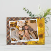 カスタム感謝祭グリーティングオンプレイドホリデーカード シーズンカード (スタンド正面)