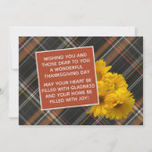 カスタム感謝祭グリーティングオンプレイドホリデーカード シーズンカード (裏面)