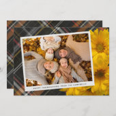 カスタム感謝祭グリーティングオンプレイドホリデーカード シーズンカード (正面/裏面)