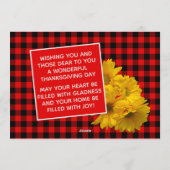 カスタム感謝祭グリーティングオンプレイドホリデーカード シーズンカード (裏面)