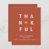カスタム感謝祭テラコッタサンクフル ノートカード (正面/裏面)