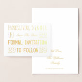 カスタム感謝祭ディナー日付フォイルカードを保存 箔カード (ディスプレー)