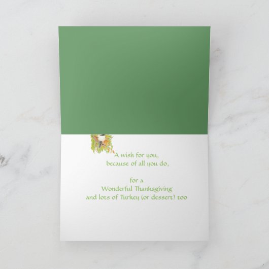 カスタム感謝祭ユーモア鳥秋の娘 シーズンカード (内部)