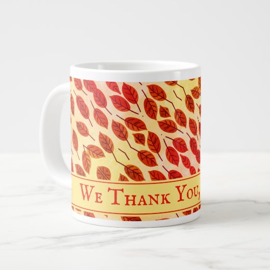 カスタム感謝祭秋紅葉 ジャンボコーヒーマグカップ (正面左)
