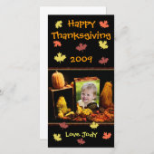 カスタム感謝祭/ホリデーフォトカード シーズンカード (正面/裏面)