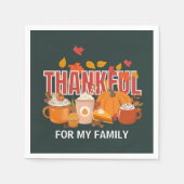 カスタム感謝軽金THANKSING家族 スタンダードカクテルナプキン (正面)