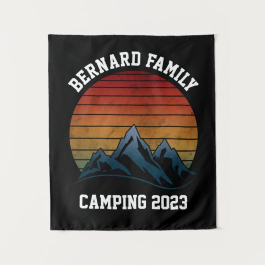 カスタム懇親会キャンピングサンセットマウンテントリップ タペストリー (正面)