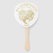 カスタム懇親会ファミリ金ゴールドハートツリー両面 ハンドファン (正面)